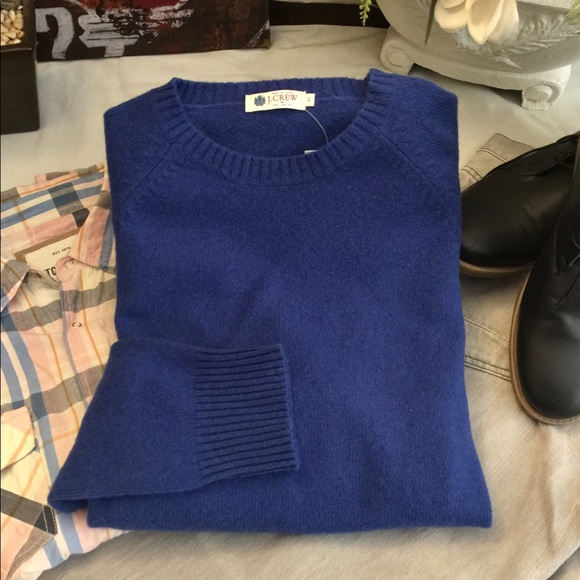 J. Crew Other - NWT “J. Crew” royal blue lambs wool sweater- XL